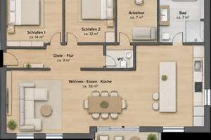 hochwertige 3,5-Zimmer-Wohnung in Alsternähe mit Loggia & TG – Die vollständige Adresse der Immobilie erhältst du vom Anbieter., 20149 Harvestehude, Hamburg – Vorschaubild 2