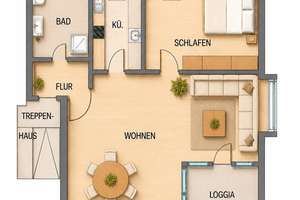 Zwei-Zimmer-Dachgeschosswohnung mit Schwarzwaldblick in Kirchzarten – Die vollständige Adresse der Immobilie erhältst du vom Anbieter., 79199 Kirchzarten – Vorschaubild 7