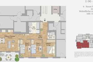 ERSTBEZUG - SCHÖNE 4-RAUM WOHNUNG IM 2.OG – Die vollständige Adresse der Immobilie erhältst du vom Anbieter., 1219 Leubnitz-Neuostra, Dresden – Vorschaubild 2