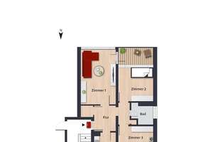 Helle 3-Zimmer-Wohnung // 3.OG rechts – John-F.-Kennedy-Allee 40, 38444 Detmerode, Wolfsburg – Vorschaubild 4
