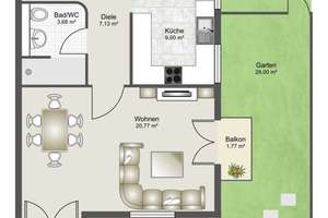 Lichtdurchflutete Garten-Maisonettewohnung in ruhiger Lage -
Wohnen in einer kleinen Wohnanlage! – Die vollständige Adresse der Immobilie erhältst du vom Anbieter., 80935 Lerchenau-Ost, München – Vorschaubild 22