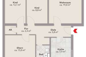 Bremen-Burgdamm: Vermietete 4-Zimmer-Wohnung mit Fernwärme & Balkon – Die vollständige Adresse der Immobilie erhältst du vom Anbieter., 28719 Burgdamm, Bremen – Vorschaubild 14