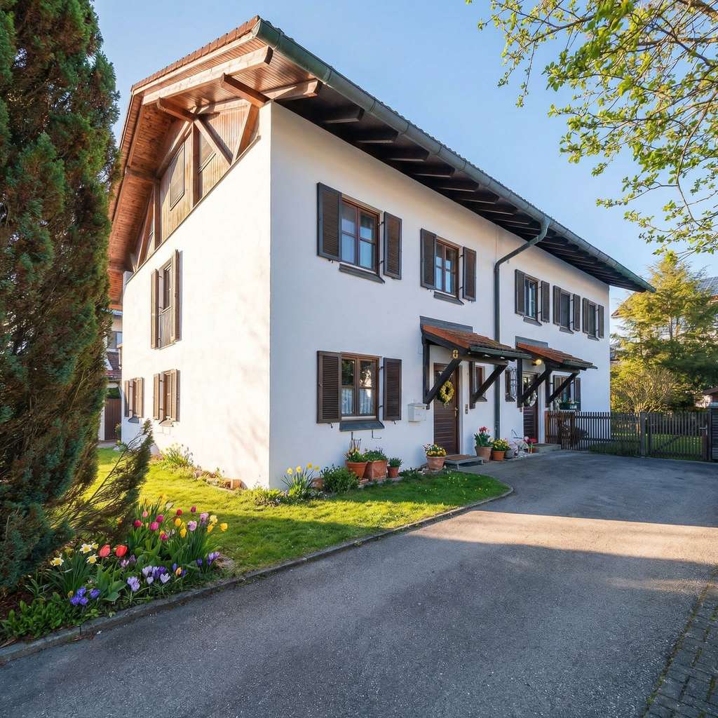 Immobilie in Waakirchen - In wenigen Minuten am Tegernsee! Attraktive Doppelhaushälfte mit zwei Garagen - Gemeinde Waakirchen - Bild 1