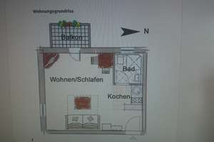 ruhig zentral gelegene 1-Zimmer Wohnung, mit Balkon in Erlangen – Zeppelinstr xx, 91052 Röthelheim, Erlangen – Vorschaubild 2