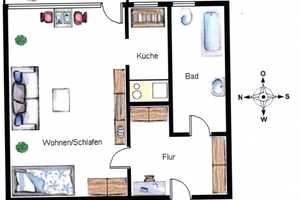 Stilvolle 1-Raum-Wohnung mit EBK in München Untergiesing – Aggensteinstr. 25, 81545 München – Vorschaubild 1
