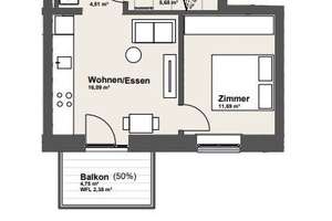 KRONSRODE | NEUBAU | Moderne 2-Zimmer-Wohnung mit Balkon und Einbauküche (optional) – Rosalind-Franklin-Allee  20, 30539 Bemerode, Hannover – Vorschaubild 9