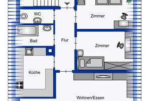 Schöne 3 Zimmer-DG-Wohnung in KA-Palmbach – Die vollständige Adresse der Immobilie erhältst du vom Anbieter., 76228 Palmbach, Karlsruhe – Vorschaubild 10