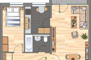 Smarte 2-Zimmer-Wohnung mit Laminatboden in Wolfsburg – Plauener Straße 4, 38444 Westhagen, Wolfsburg – Vorschaubild 2