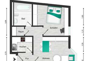 RESERVIERT!!! - PERLE IN HEIDELBERG - 2-Zimmer-Appartment möbliert mit Tiefgaragenstellplatz – Die vollständige Adresse der Immobilie erhältst du vom Anbieter., 69115 Weststadt, Heidelberg – Vorschaubild 14