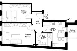Wohnen mit Stil: 2-Zimmer-Altbauwohnung mit Balkon & Parkett – Die vollständige Adresse der Immobilie erhältst du vom Anbieter., 4299 Stötteritz, Leipzig – Vorschaubild 12