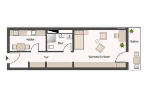 1-Zimmer-Apartment + tolle Infrastruktur + Striesen – Die vollständige Adresse der Immobilie erhältst du vom Anbieter., 1309 Striesen-West, Dresden – Vorschaubild 2