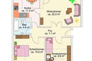 Einfach einziehen!! Renovierte 3 Zimmer + Balkon + Wannenbad + Dachgeschoss – Zedernstraße 30, 41239 Schrievers, Mönchengladbach – Vorschaubild 9