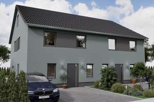 Preiswerte Doppelhaushälfte mit KELLER und GRUNDSTÜCK in SOLIDEM Umfeld, Neubau, FBH, A+, PV
