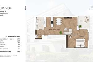 Ruhige Neubauwohnung mit Balkon im Kö-Karree - nur 80m von der Königsallee entfernt – Talstraße 11, 40217 Friedrichstadt, Düsseldorf – Vorschaubild 6