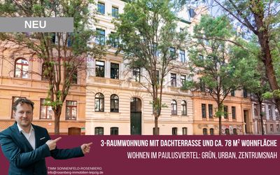Altbauflair und Dachterrasse:
Charmante 3-Raumwohnung in Halle (Saale)
