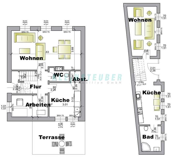 Grundriss EG Haupthaus und Neb