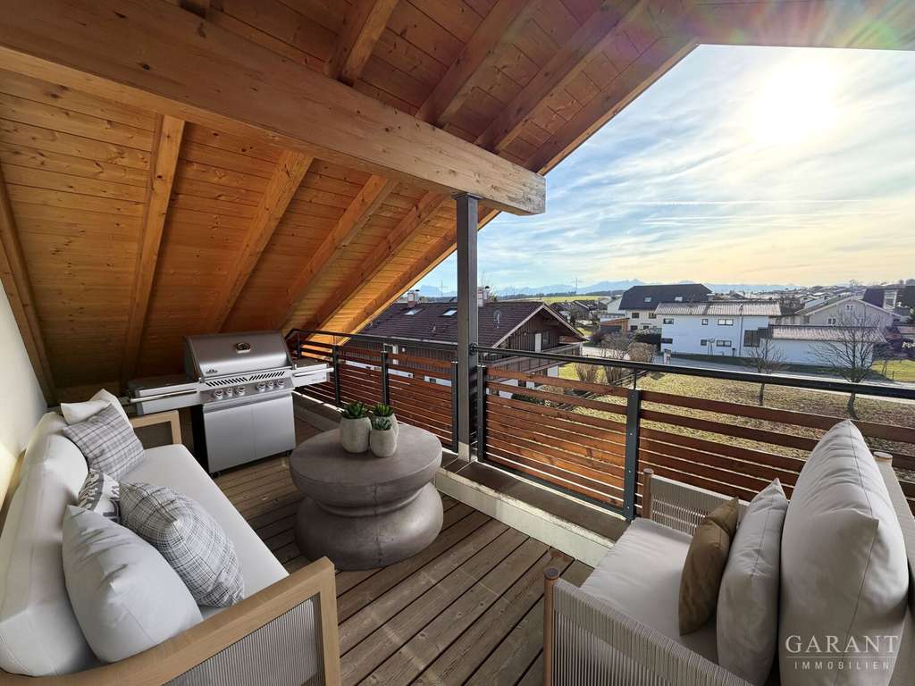 Immobilie in Prutting - Maisonette mit Galerie und Alpenblick - Wohnen auf zwei Ebenen wie im eigenen Haus - Bild 1