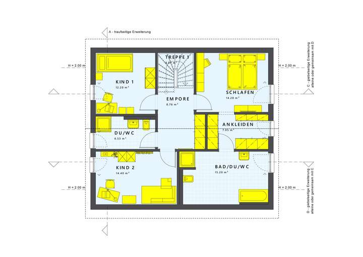Grundriss Dachgeschoss DN 25 G