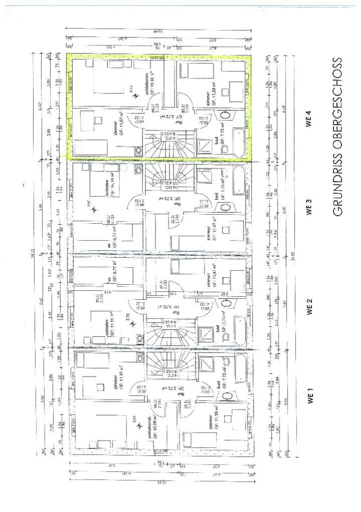 Grundriss Obergeschoss WE4