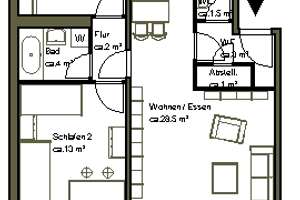Geräumige 3 Zimmerwohnung – Rhönweg 13, 30657 Sahlkamp, Hannover – Vorschaubild 2