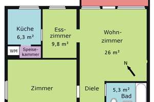 Aussichtsreiche 2,5 Zimmer Wohnung mit Balkon und Einbauküche in fußläufiger Citylage – Kaiserpassage 10, 76133 Innenstadt-West, Karlsruhe – Vorschaubild 1