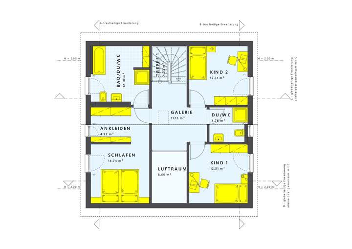 Grundriss Dachgeschoss mit Luf