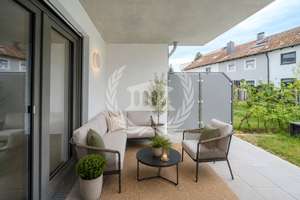 RESERVIERT! Kaufen & einziehen: 3-Zi-Neubauwohnung im EG mit Terrasse & Garten | KfW40 QNG | W03