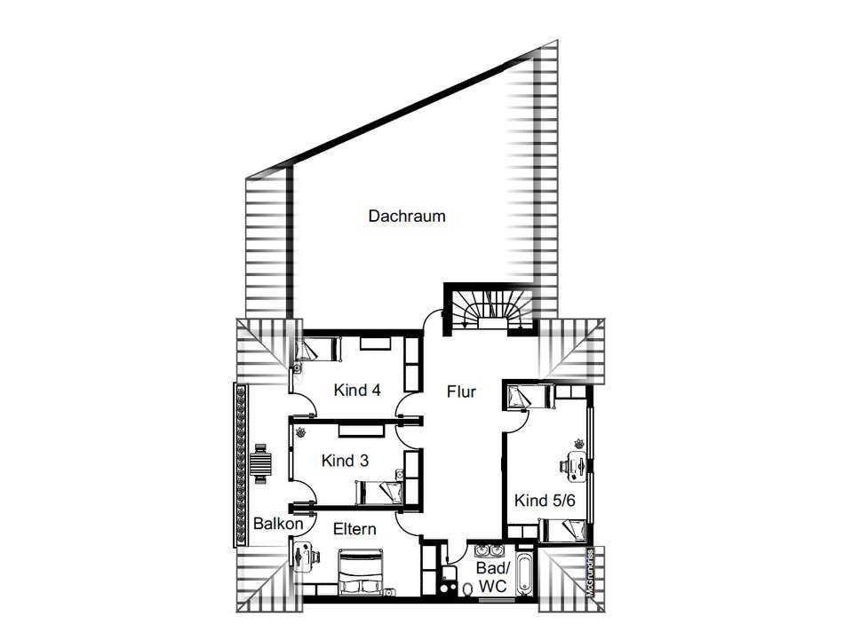 Grundriss Obergeschoss (Möblie