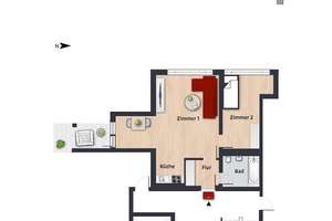Gut geschnittene Wohnung mit Balkon // 6.OG mitte – Eisenacher Str. 27, 38444 Westhagen, Wolfsburg – Vorschaubild 7