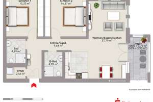 Erstbezug - 3-Zimmer-Wohnung mit zwei Bädern und Loggia!  – Die vollständige Adresse der Immobilie erhältst du vom Anbieter., 53474 Bad Neuenahr-Ahrweiler – Vorschaubild 2