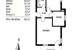 Charmante 2-Zimmer-Wohnung mit Terrasse und Gartenanteil – Die vollständige Adresse der Immobilie erhältst du vom Anbieter., 1219 Leubnitz-Neuostra, Dresden – Vorschaubild 5