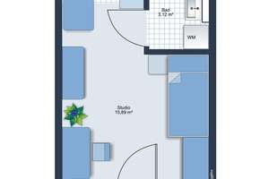 Vermietetes Appartement mit Möblierung, Balkon und TG in A-Göggingen – Die vollständige Adresse der Immobilie erhältst du vom Anbieter., 86199 Göggingen-Süd, Augsburg – Vorschaubild 7