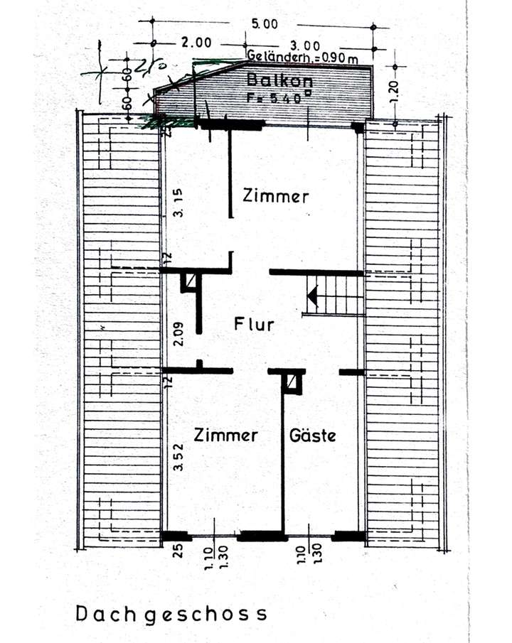 Grundriss DG bemasst Am Ga_nsg