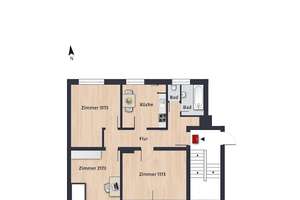 Zimmer 15,81 m² mit Balkon innerhalb einer 3er-WG // 1.OG links – Kleiststr. 8, 38440 Stadtmitte (Ortsteil), Wolfsburg – Vorschaubild 7