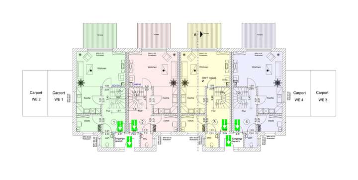 Erdgeschoss WE 1 bis WE 4