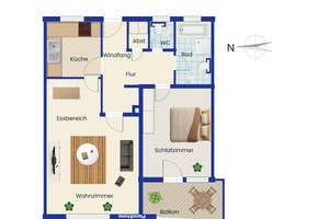 Attraktive 2-Zimmer-Wohnung mit Garage und Entwicklungspotenzial in Augsburg-Lechhausen – Die vollständige Adresse der Immobilie erhältst du vom Anbieter., 86167 Lechhausen-Ost, Augsburg – Vorschaubild 16