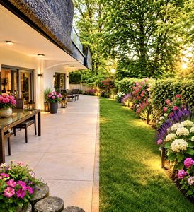 Blick auf Hubertus-See Grunewald mit Garten