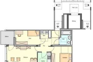 -	Neubezug Pommernstraße 5 3 ZKB mit KiZi - WBS EOF II / III – 3 Personen – Pommernstraße 5, 93057 Konradsiedlung-Wutzlhofen, Regensburg – Vorschaubild 2