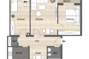 Attraktive 3-Zimmer-Wohnung mit Südbalkon in ruhiger Feldrandlage – Ottmarsheimer Straße 28, 70439 Stammheim-Mitte, Stuttgart – Vorschaubild 11