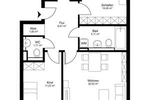 Helle, ruhige 3-Zimmer-Wohnung mit sonnigem Balkon und schöner Aussicht auf die Nordhaide – Die vollständige Adresse der Immobilie erhältst du vom Anbieter., 80937 Am Hart, München – Vorschaubild 7