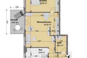Großzügige 2-Zimmer-Neubauwohnung im Erdgeschoss mit Terrasse und eindrucksvollem Raumgefühl auf  – Die vollständige Adresse der Immobilie erhältst du vom Anbieter., 38226 Lebenstedt, Salzgitter – Vorschaubild 9