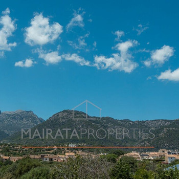 Bebaubares rustikales Grundstück mit Projekt zum Verkauf in Campanet, Mallorca.