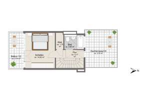 Kurzfristig bezugsfreie 2-Zimmer-Wohnung mit sonniger Dachterrasse und zwei Balkonen – Die vollständige Adresse der Immobilie erhältst du vom Anbieter., 80933 Lerchenau-Ost, München – Vorschaubild 15