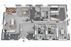 Wohnen auf einer Ebene – Energieeffizienter Bungalow (A+) auf 1.000 m² Grundstück – Leer (Kreis) – Vorschaubild 2