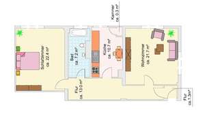 Ideal für Wohngemeinschaft: 2 große Zimmer, separate Küche + Einbauküche, Tageslichtbad – Schild 3, 38100 Innenstadt, Braunschweig – Vorschaubild 16