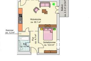 Einziehen & Wohlfühlen! 2-Zimmer-Wohnung, guter Schnitt + Parkett + Bad mit Wanne + Balkon – Silbergraben 5, 99097 Melchendorf, Erfurt – Vorschaubild 10