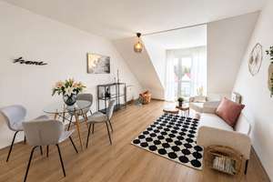 Licht, Ruhe, Freiraum: Dachgeschosswohnung mit Studio und 2 Balkonen – Die vollständige Adresse der Immobilie erhältst du vom Anbieter., 4288 Liebertwolkwitz, Leipzig – Vorschaubild 1
