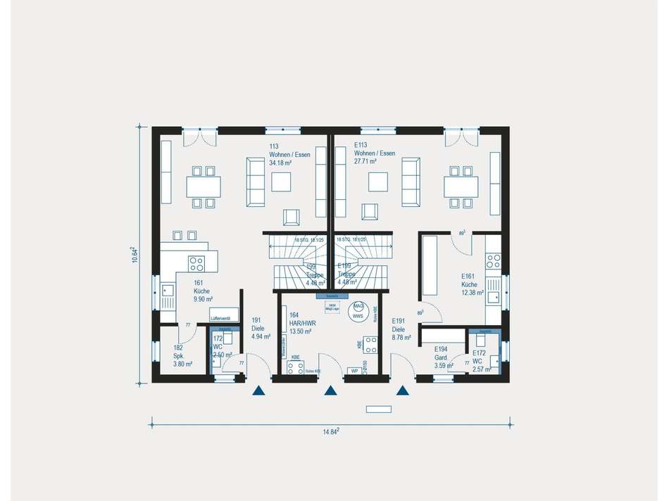 Cleveres Doppelhaus-Konzept