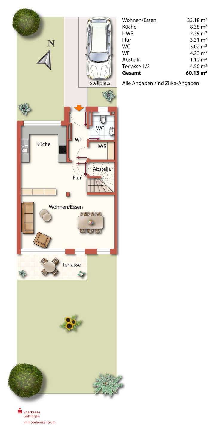 Aufteilung Erdgeschoss