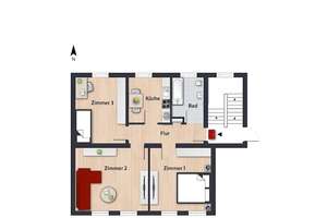 Charmante Wohnung mit Badewanne // 2.OG links – Bebelstr. 12, 38440 Schillerteich, Wolfsburg – Vorschaubild 5